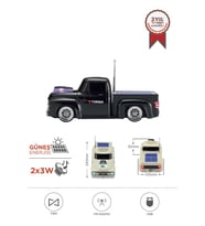 Torima D44 Siyah Kamyon Bluetooth Hoparlör FM-USB-TF Destekli Güneş Enerjili Speaker