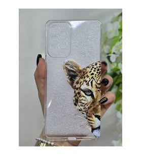 Samsung Galaxy A23 Uyumlu Leopar Desenli Şeffaf Telefon Kılıfı