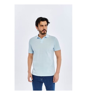 Süvari Slim Buz Mavisi Erkek Polo Yaka T-shirt TS1014000474