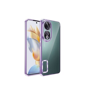 Honor 90 Uyumlu Kılıf Kamera Korumalı Logo Gösteren Zore Omega Kapak (Lila)