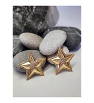Yıldız Figürlü Çelik Altın Kaplama Gold Renkli Küpe