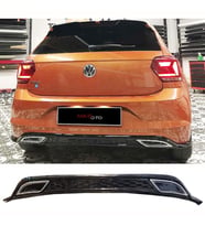 Vw Polo Mk6 Sport Difüzör + Krom Egzos Piano Black 2018+ Abs Plastik