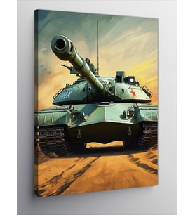 Kanvas Tablo Savaş Tankı Manzarası