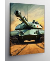 Kanvas Tablo Savaş Tankı Manzarası