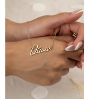 Kişiye Özel 925 Ayar Gümüş İbiza Font İsim Kolye (Gold)