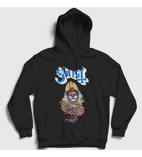 Presmono Unisex Siyah Hands Ghost Kapüşonlu Sweatshirt 51910tt