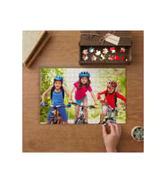 Bisiklet Süren Çocuklar Tasarımı 240 parça Ahşap Puzzle Ahşap Kutuda MP00858