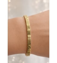 XP VIP 14 Ayar Rengi Kadın Gold Çelik Vidalı Zincir Bileklik Şık Modern Tasarım (Altın)