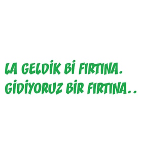 Geldik bi fırtına gidiyoruz bir fırtına sticker 17x17 Cm Yeşil
