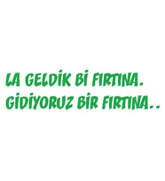 Geldik bi fırtına gidiyoruz bir fırtına sticker 17x17 Cm Yeşil