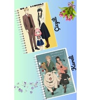 Spy x family defter seti 2 adet A4 boyutu 21*30 çizgili + kareli 60 syf