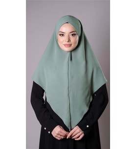 Çağla Yeşili Pratik Hazır Geçmeli Tesettür Eşarp Aerobin Kumaş  Çapraz Hijab 2307_32