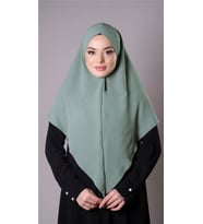 Çağla Yeşili Pratik Hazır Geçmeli Tesettür Eşarp Aerobin Kumaş  Çapraz Hijab 2307_32