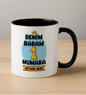 BK Gift Kişiye Özel Babalar Günü Tasarımlı Siyah Kupa Bardak-3, Babalar Günü Hediyesi, Babaya Hediye, Erkeklere Özel Hediye