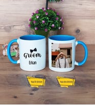 Groom Kupa Bardak Mavi Fotoğraflı