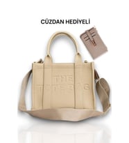 ANNELER GÜNÜNE  Özel CÜZDAN HEDİYELİ Kadın Krem  Tote El Omuz ve Çapraz Askılı çanta - Leopar Desen,Tokalı,Fermuarlı Orta Boy,Büyük Boy Cüzdan (Krem)