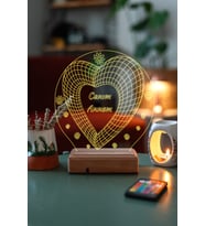 Anneler Günü, Sevgiliye Kalp Çiçek 16 Renk Kumandalı 3D Gece Lambası