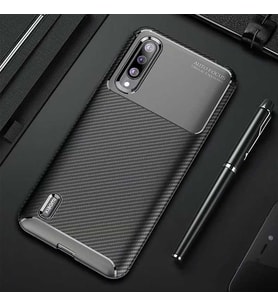 Xiaomi Mi 9 Lite Kılıf Karbon Silikon Case (Siyah)