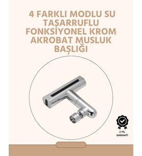 360° Dönüşlü Su Akışı Başlığı 4'ü 1 Arada Kullanım