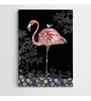 Flamingo ve Serçe Modern Sanat Kanvas Tablo