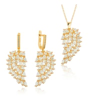 925 Ayar Gümüş Gold Melek Kanadı Kadın Set