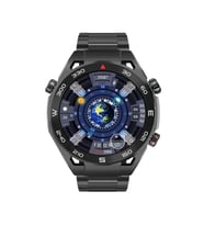 Watch Ultimate Max 4D Akıllı Saat 49"mm IP67 Full HD Ekran Sesli Arama NFC x3 Kordonlu Metal Deri Silikon (Siyah)