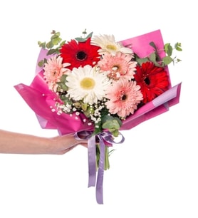 Rengarenk Gerbera Buketi