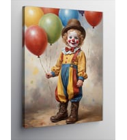Kanvas Tablo Balonlu Palyaço