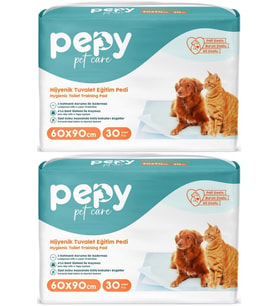 Pepy Evcil Hayvan Tuvalet Eğitim Pedi 60*90CM 60 Adet (2PK*30) (Beyaz)
