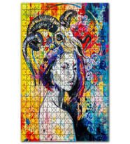 Cakapuzzle Koç Burcu Soyut Resim Puzzle Yapboz MDF (Ahşap) (120 Parça)