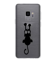Samsung Galaxy S9 Kapak Mandala Kedi Tasarımlı Şeffaf Silikon Kılıf