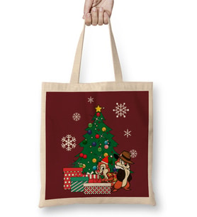 Chip N Dale Around The Christmas Tree Bez Çanta Uzun Saplı