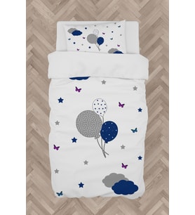 MEKTA HOME BEBEK VE ÇOCUK ODASI Kelebekli Balon Desenli Nevresim Takımı