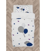 MEKTA HOME BEBEK VE ÇOCUK ODASI Kelebekli Balon Desenli Nevresim Takımı