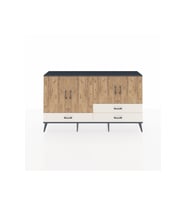 Arges Konsol 5 Raflı 3 Çekmeceli 4 Kapaklı 176x30x99 Antrasit-Çam/Aytaşı