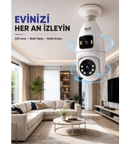 Çift Lens Wi-fi Ampul Kamera Ve Mobil Kontrol Yüksek Çözünürlüklü