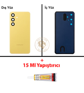 Samsung S24 Plus Sarı Arka Pil Kapağı Batarya Kapağı Lazer Kesim + B-7000 Yapıştırıcı