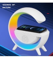 Bluetooth Ses Led Renkli Atmosfer Gece Lambası Çok Fonksiyonlu Kablosuz Mobil Şarj Cihazı