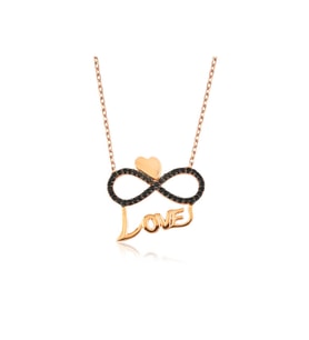 Gümüş Kalpli Sonsuzluk Love Kadın Kolye CSR2181772