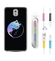 Samsung Note 3 4 5 8 9 20 Ultra 10 Lite Kılıf Kablo Koruma Spiral Silikon Love Cats 1604