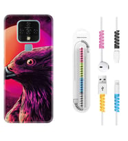 Tecno Camon 16 18P Pova 3 Pova Neo Kılıf Kablo Koruma Spiral Silikon Red Eagle 1752