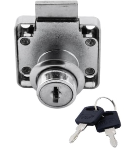 Ugr Kare Mobilya Çekmece Dolap Kilidi Nikel Krom 2 Anahtarlı Kilit 4x4 cm 22 mm