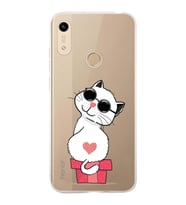Huawei Honor 8a  Uyumlu Kapak Coolcat Tasarımlı Şeffaf Silikon Kılıf