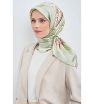 Armine Saf İpek Sura Eşarp-2026 İlkbahar-Yaz- 950900D (Yeşil)