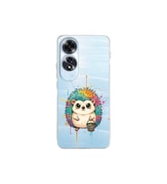 Oppo A60 ile Uyumlu Splash Kirpi Tasarımlı Şeffaf Silikon Kılıf