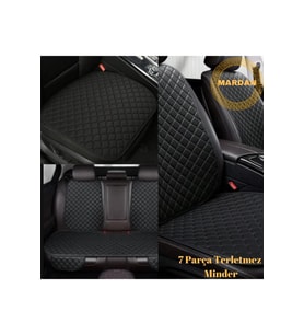 AUDI A-5 QUATTRO SUV 2015 - 2019 uyumlu 7 Parça Terletmez Kumaş Minder Takımı (Siyah)