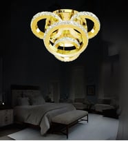 Plato 4'lü Led Avize Plafonyer Taşlı Avize (Gold)