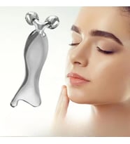Metal Yüz Masaj Aleti Face Guasha 3 D Roller Graston Aparatı Model 3