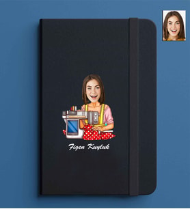 Kişiye Özel Kadın Model 13x21 Siyah Defter-39