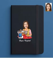 Kişiye Özel Kadın Model 13x21 Siyah Defter-39